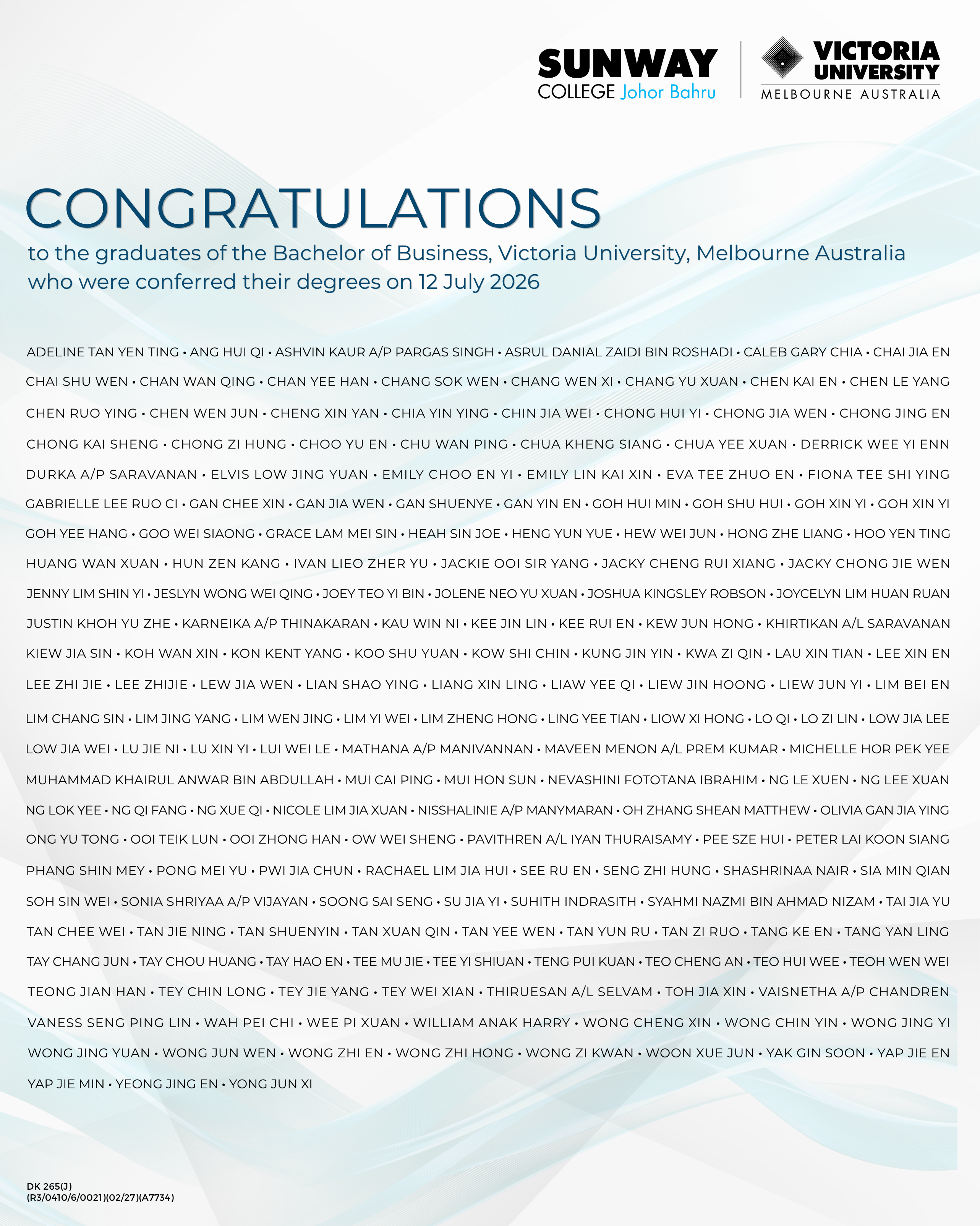 VU Graduate List