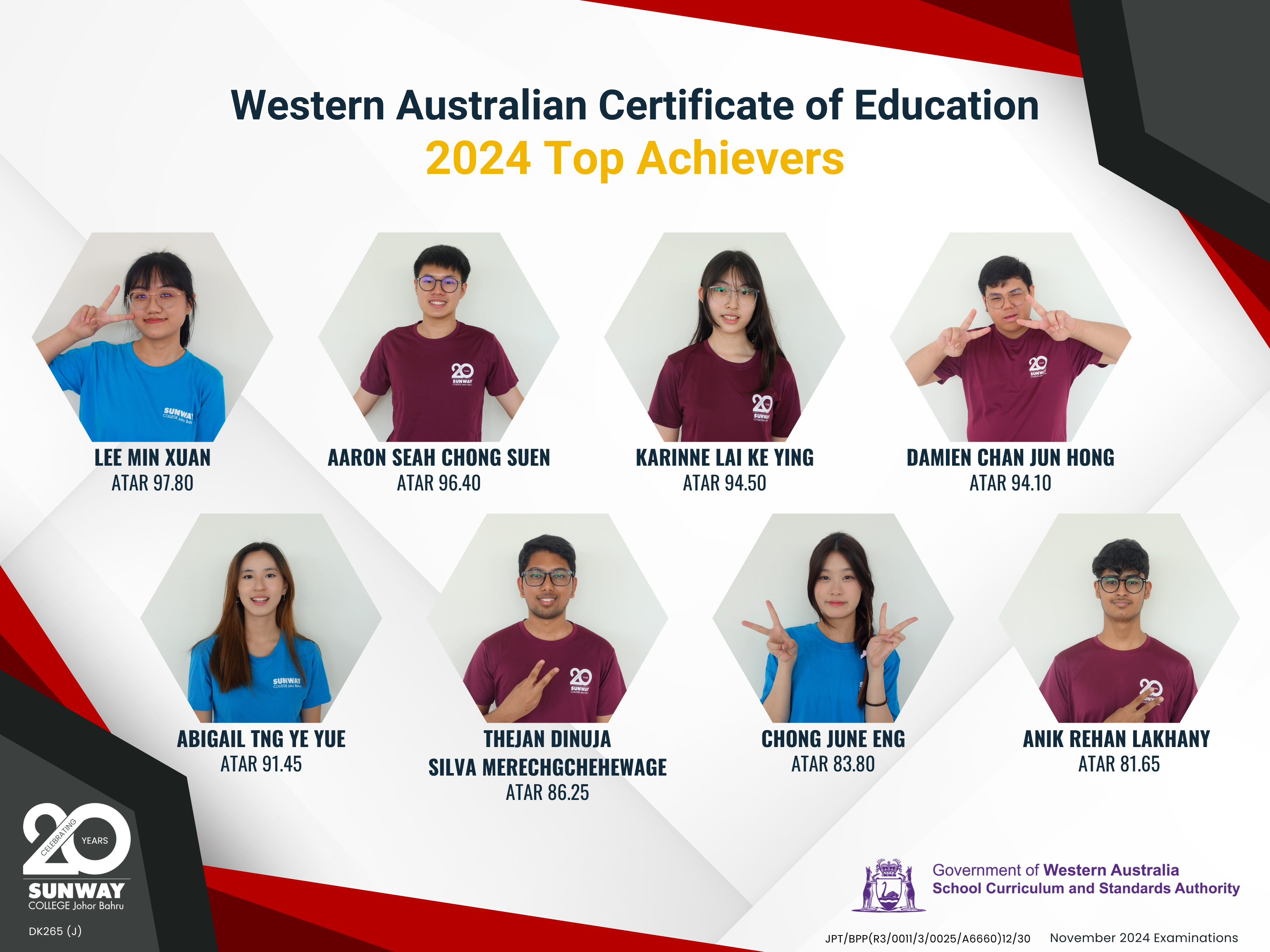 WACE ATAR Top Achievers Nov 2024