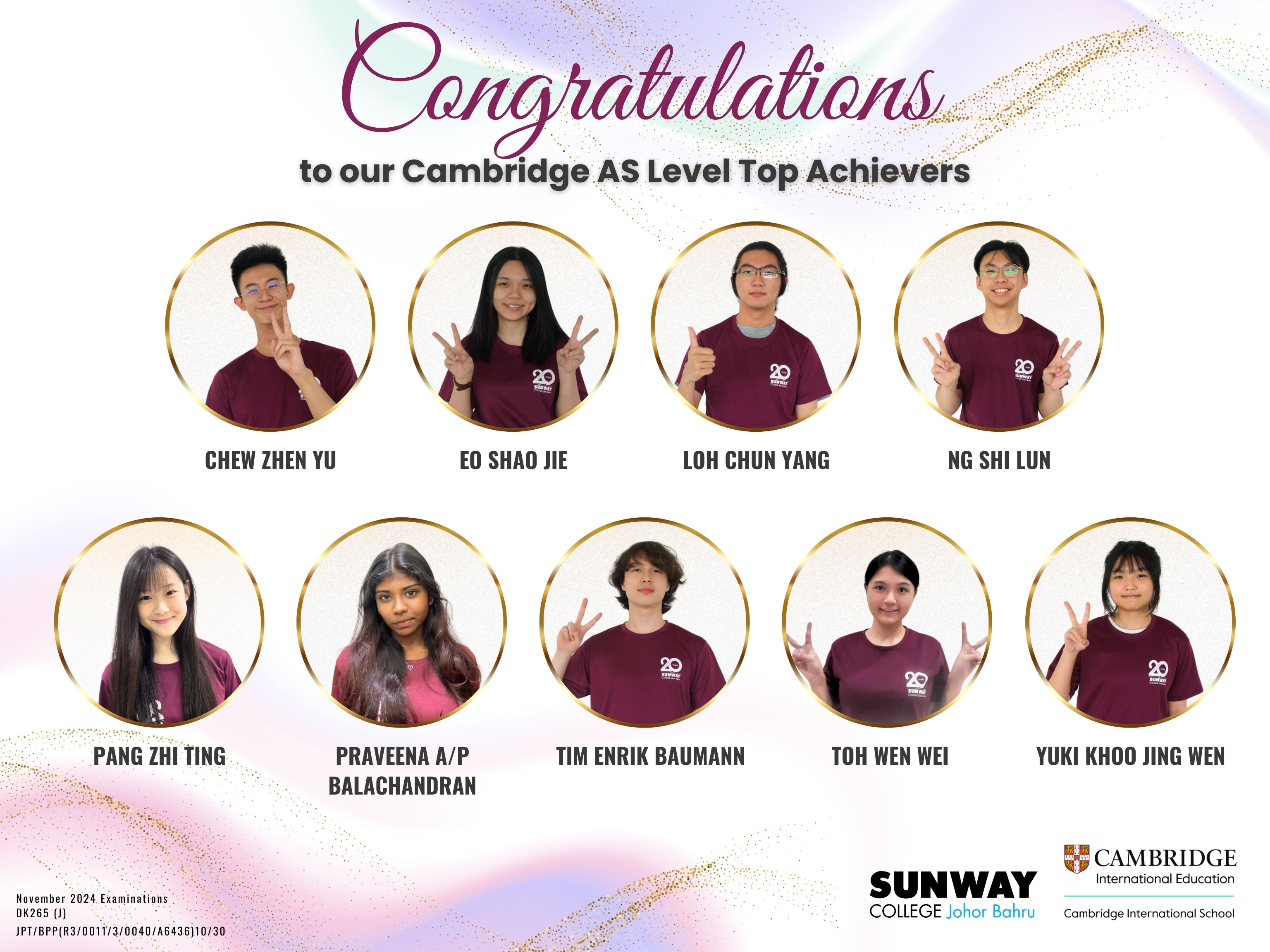 AS Level Top Achievers Nov 2024