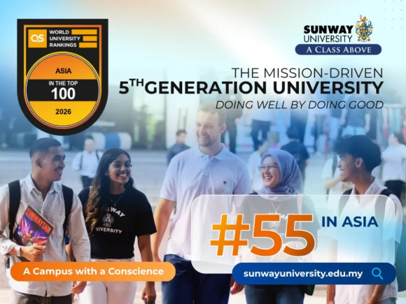Sunway University Ascends to #55 in QS Asia University Rankings 2026